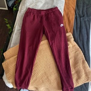 Burgundy Nike joggers size S